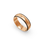 9k Rose Gold and Carbon Wedding Band - 6 mm - Image 2