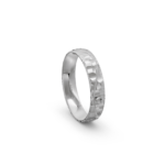 950 Platinum Hammered Wedding Band - 4.5 mm - Image 4