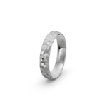950 Platinum Hammered Wedding Band - 4.5 mm - Image 3