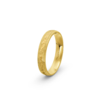 9k Yellow Gold Milgrain and Hammered Wedding Band - 4 mm - Image 5
