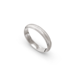 9k White Gold Cross Matte Patterned Wedding Band - 4 mm - Image 2