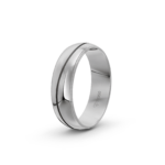 950 Platinum and Carbon Milgrain Pattern Wedding Band - 6 mm