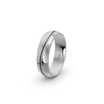 950 Platinum and Carbon Milgrain Pattern Wedding Band - 6 mm - Image 5