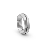 950 Platinum and Carbon Milgrain Pattern Wedding Band - 6 mm - Image 4