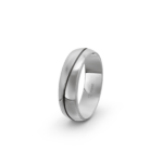 950 Platinum and Carbon Milgrain Pattern Wedding Band - 6 mm - Image 3