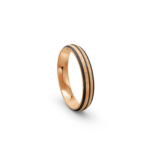 14k Rose Gold and Triple Carbon Ice Mat Pattern Wedding Band - 4 mm - Image 4