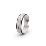 9k White Gold and Carbon Wedding Band - 6 mm - Image 5