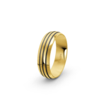 9k Yellow Gold and Carbon Wedding Band - 6 mm - Image 5
