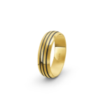 9k Yellow Gold and Carbon Wedding Band - 6 mm - Image 3