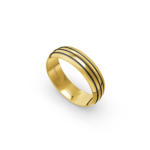 9k Yellow Gold and Carbon Wedding Band - 6 mm - Image 2