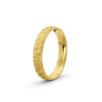 18k Yellow Gold Hammered Wedding Band - 4 mm