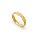 18k Yellow Gold Hammered Wedding Band - 4 mm - Image 2
