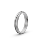 950 Platinum and Carbon Milgrain Pattern Wedding Band - 4 mm