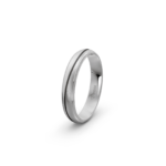 950 Platinum and Carbon Milgrain Pattern Wedding Band - 4 mm - Image 5