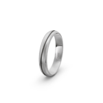 950 Platinum and Carbon Milgrain Pattern Wedding Band - 4 mm - Image 3