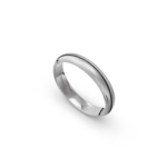 950 Platinum and Carbon Milgrain Pattern Wedding Band - 4 mm - Image 2