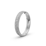 950 Platinum Milgrain and Hammered Wedding Band - 4 mm