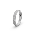 950 Platinum Milgrain and Hammered Wedding Band - 4 mm - Image 2