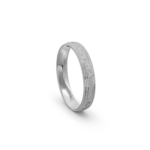 950 Platinum Milgrain and Hammered Wedding Band - 4 mm - Image 3