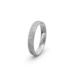 950 Platinum Milgrain and Hammered Wedding Band - 4 mm - Image 4