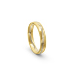 14k White and Yellow Gold Milgrain Patterned Wedding Band - 4 mm - Image 4