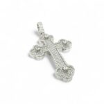 925 Sterling Silver Iced Out Cross - 62 mm x 33 mm - Image 2