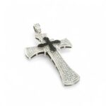 925 Sterling Silver Iced Out Baguette Cross - 65 mm x 37 mm - Image 2