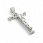 925 Sterling Silver Iced Out Baguette Crucifix - 65 mm x 34 mm - Image 2