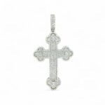 925 Sterling Silver Iced Out Cross - 62 mm x 33 mm