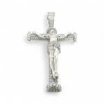 925 Sterling Silver Iced Out Baguette Crucifix - 65 mm x 34 mm - Image 3