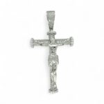 925 Sterling Silver Iced Out Baguette Crucifix - 65 mm x 34 mm