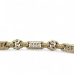 9k Yellow Gold Patterned Stars and Bars Belcher Bracelet - 13 mm - Image 2