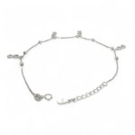925 Sterling Silver Cz Infinity Anklet - 3 mm