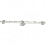 925 Sterling Silver Paperclip Butterfly and Clover Anklet - 2 mm - Image 2