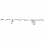 925 Sterling Silver Paperclip Rings and Shoe Charm Anklet - 3 mm - Image 4