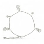 925 Sterling Silver Cat and Ball Anklet - 1.5 mm - Image 3