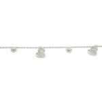 925 Sterling Silver Cat and Ball Anklet - 1.5 mm - Image 2