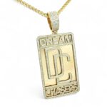 9k Yellow Gold Dream Chasers Cz Pendant - 69 x 31 mm