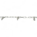 925 Sterling Silver Heels Plain and Stone Set Paperclip Anklet - 3 mm - Image 3
