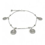 925 Sterling Silver Tree Of Life Anklet - 3 mm