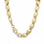 9k Yellow Gold Patterned Acorn Styled Chain - 11 mm - Image 2