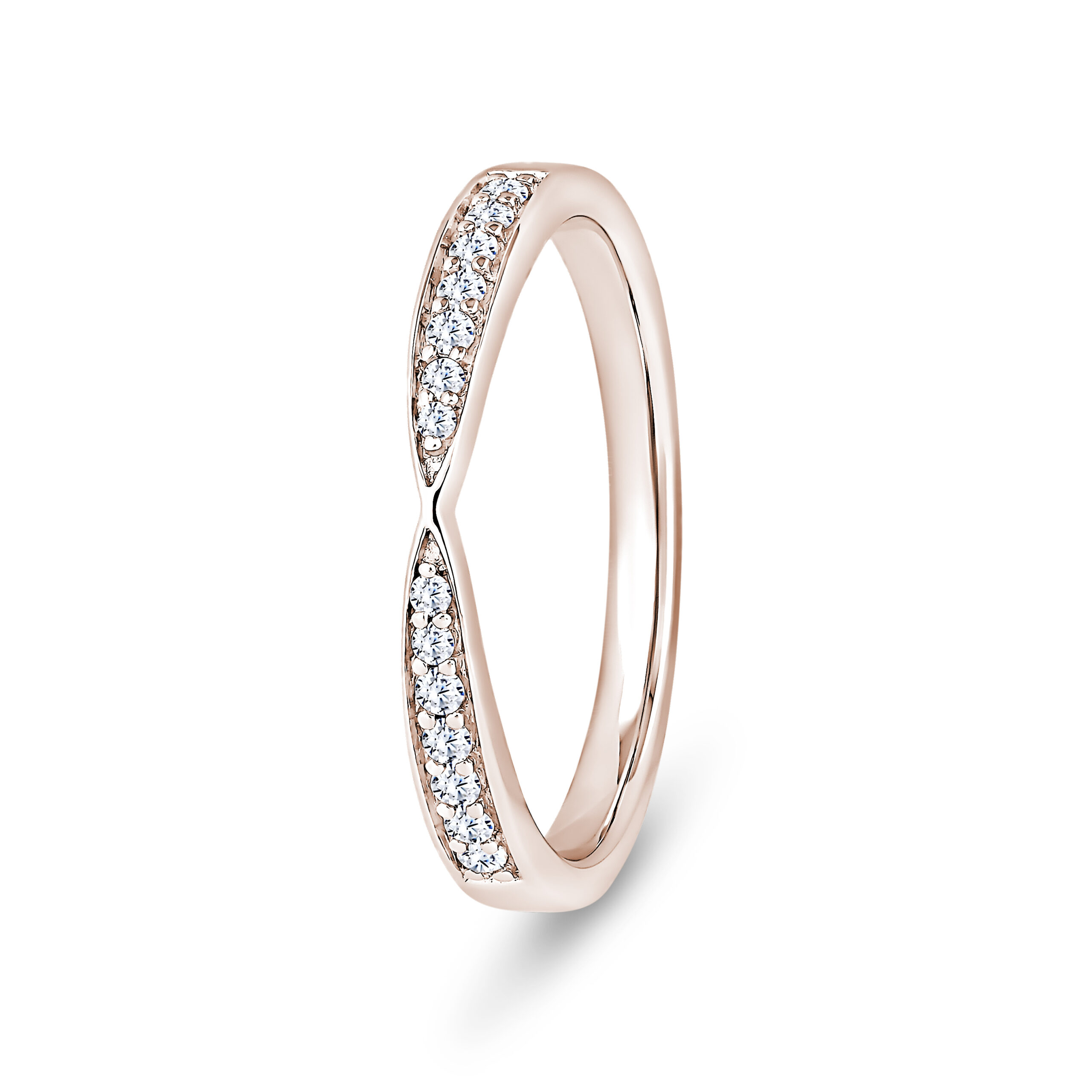18k Rose Gold Pinched Diamond Eternity Ring - Image 1