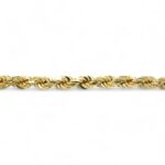 9k Yellow Gold Solid Diamond Cut Rope Bracelet - 7.5 mm - Image 3