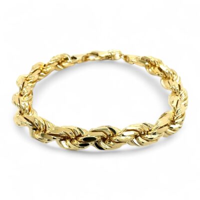 7.5 inches Diamond cut Rope bracelet solid Italian made UK Hallmarked.