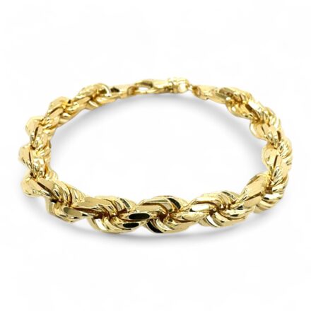 7.5 inches Diamond cut Rope bracelet solid Italian made UK Hallmarked.