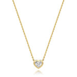 18k Gold Diamond Heart Bezel Necklace 0.35 ct - 1.00 ct - Image 3