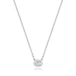18k Gold Diamond Oval Bezel Necklace 0.35 ct - 1.00 ct - Image 5