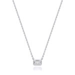 18k Gold Diamond Emerald cut Bezel Necklace 0.35 ct - 1.00 ct - Image 6