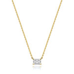 18k Gold Diamond Emerald cut Necklace 0.35 ct - 1.00 ct - Image 8