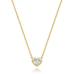18k Gold Diamond Heart Bezel Necklace 0.35 ct - 1.00 ct - Image 4